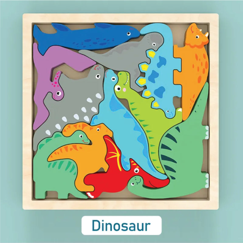 Wooden 3D Cartoon Block Puzzle