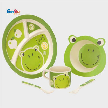5pcs Bamboo Fibre Children Tableware Dining Set