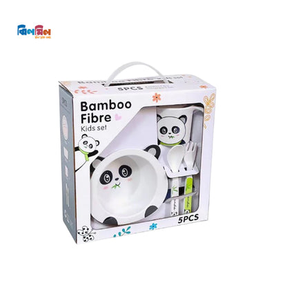 5pcs Bamboo Fibre Children Tableware Dining Set