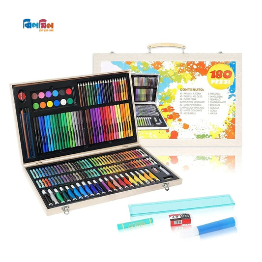 180 Pcs Color Deluxe Wood Art Drawing Set