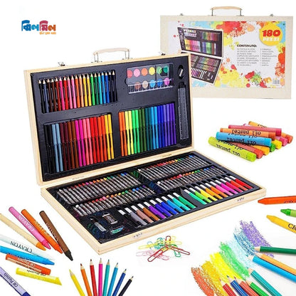 180 Pcs Color Deluxe Wood Art Drawing Set