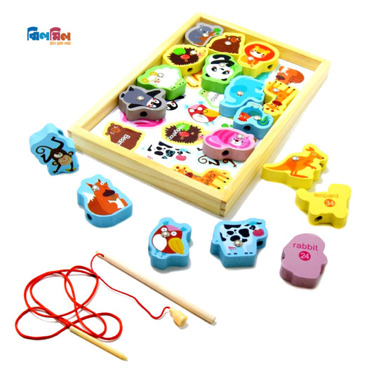 Montessori Wooden Animals With Fishing Sticks