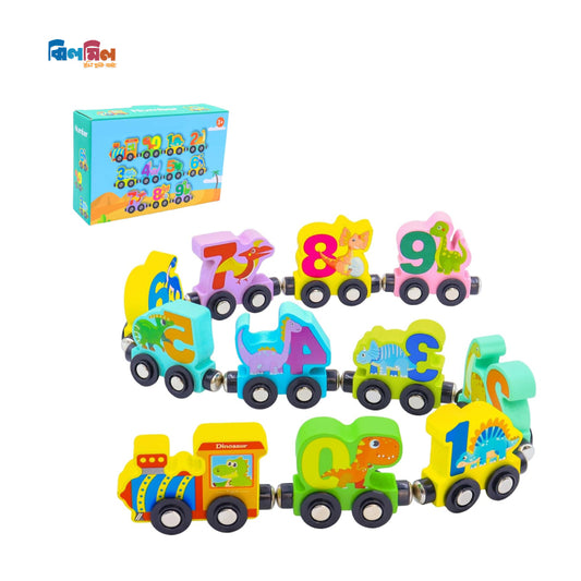 Wooden Magnetic Number Train Dinosaur