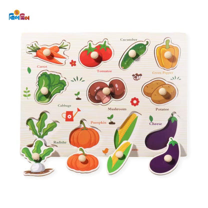 Wooden Vegetables Pin Puzzle