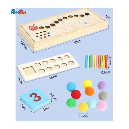 Caterpillar Wooden Color & Number Learning Toy Set