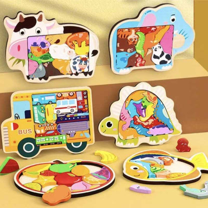 TOYARTSY Wooden 3D Puzzle Elephant