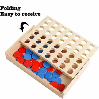 Connect 4 in a Row Wooden Board Game
