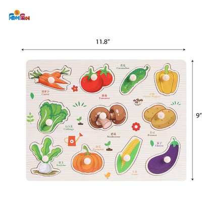 Wooden Vegetables Pin Puzzle