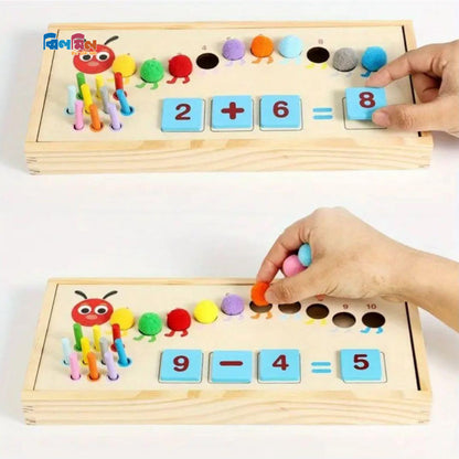 Caterpillar Wooden Color & Number Learning Toy Set