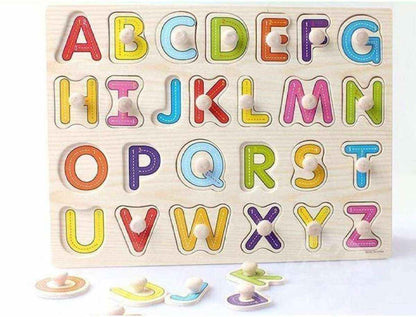 Kid Early Educational Toys Baby Hand Grasp Wooden Pin Puzzle Toy Alphabet Digit Learning Education Wood Jigsaw Baby Gift 31cm